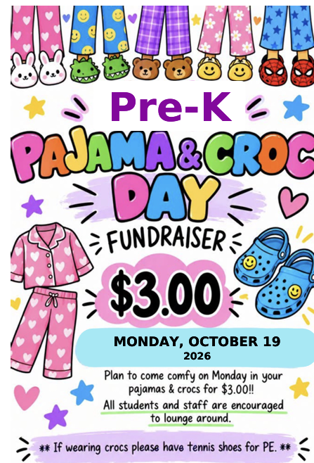 PreK Pajama & Croc Day Flyer