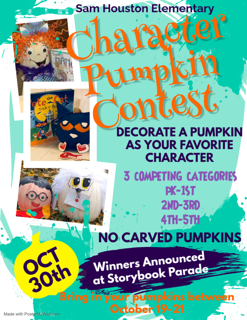 Storybook Character Parade, Character Pumpkin Contest, Dia De Los Muertos Ofrenda Flyer