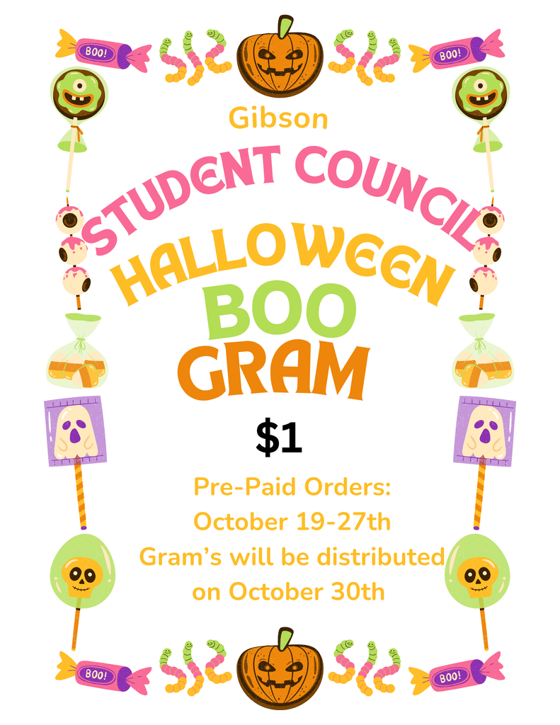 Halloween themed flyer with Halloween candy, pumpkins, ghosts, bats, and candy corn around a title.