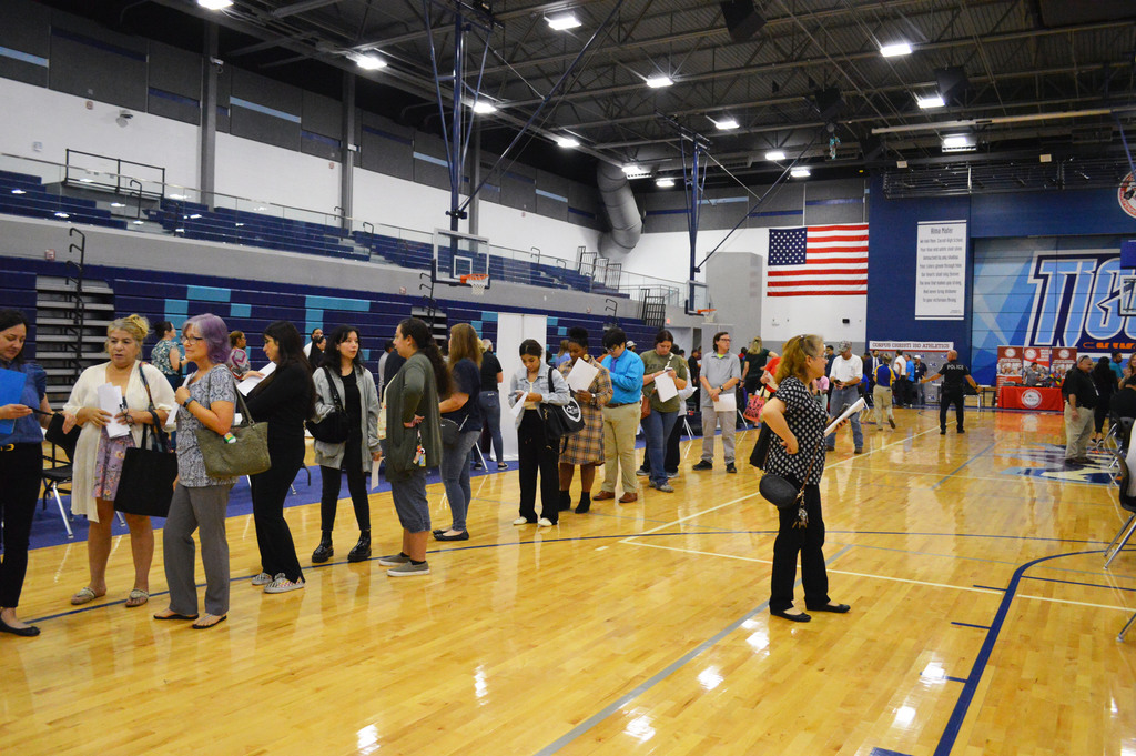Community members attend the CCISD Job Fair on July 10.