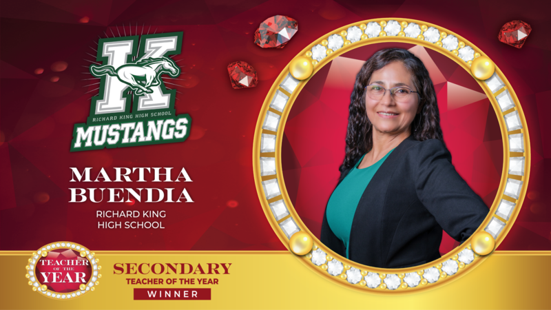 Teacher of the Year winner, Secondary category, Martha Buendia of King High School