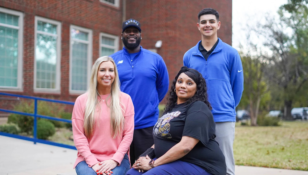 The first cohort of CISD’s Tiger Teacher Pipeline program. Front: Ashley Krajca, Janice Cloud. Back: Corrigan Rogers, Peyton Brown. Not pictured: Savannah Conger. 