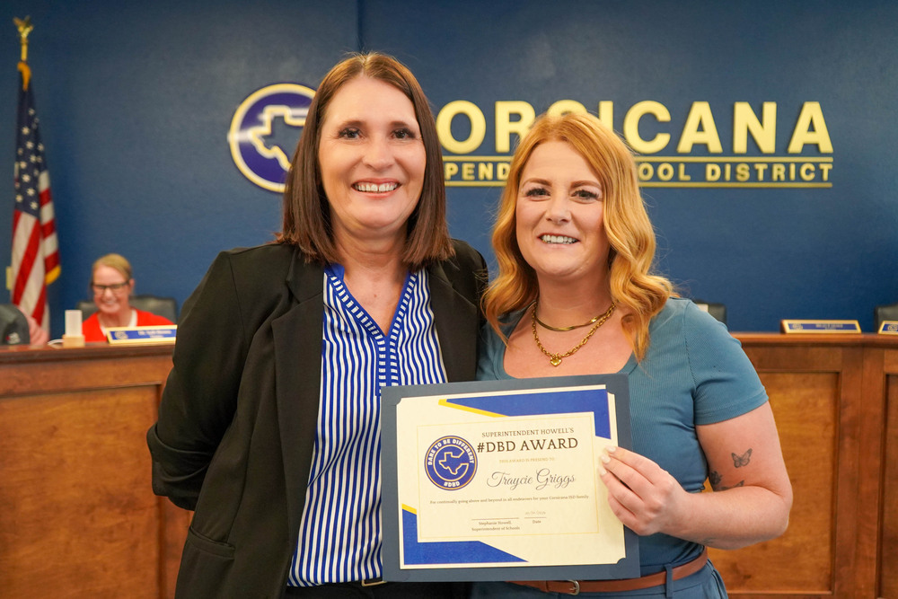 Corsicana ISD Superintendent Stephanie Howell and Corsicana High School Assistant Principal Traycie Griggs
