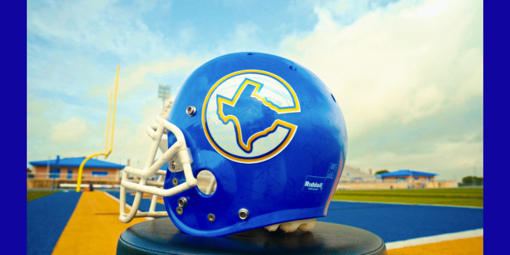 picture of Corsicana football helmet with iconic Corsicana C on it