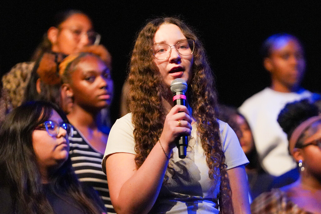 Corsicana ISD choir students performing for their Fall Concert, "Falling Into Hits"