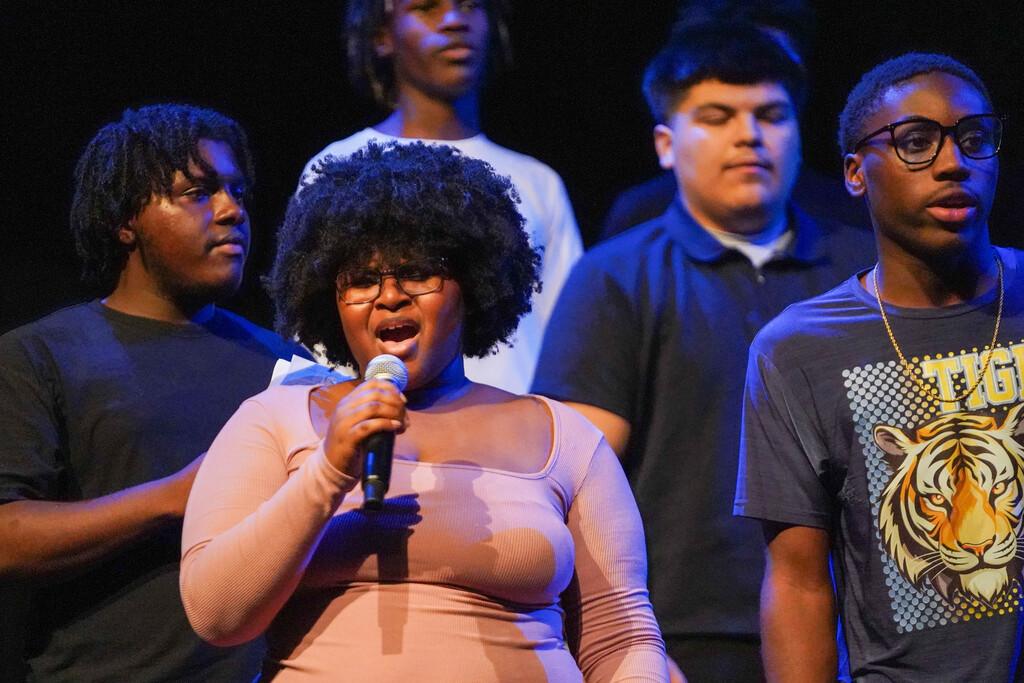 Corsicana ISD choir students performing for their Fall Concert, "Falling Into Hits"