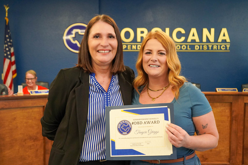 Corsicana ISD Superintendent Stephanie Howell and Corsicana High School Assistant Principal Traycie Griggs