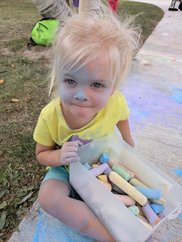 Chalk on the sidewalk