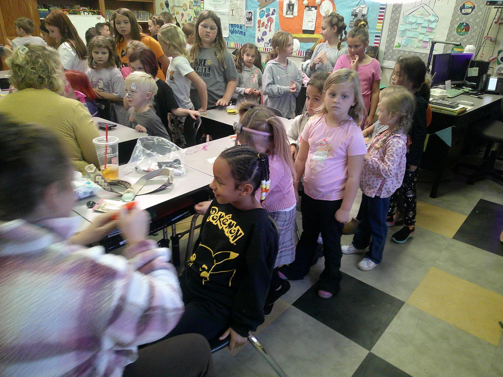 patiently waitin g for face painting