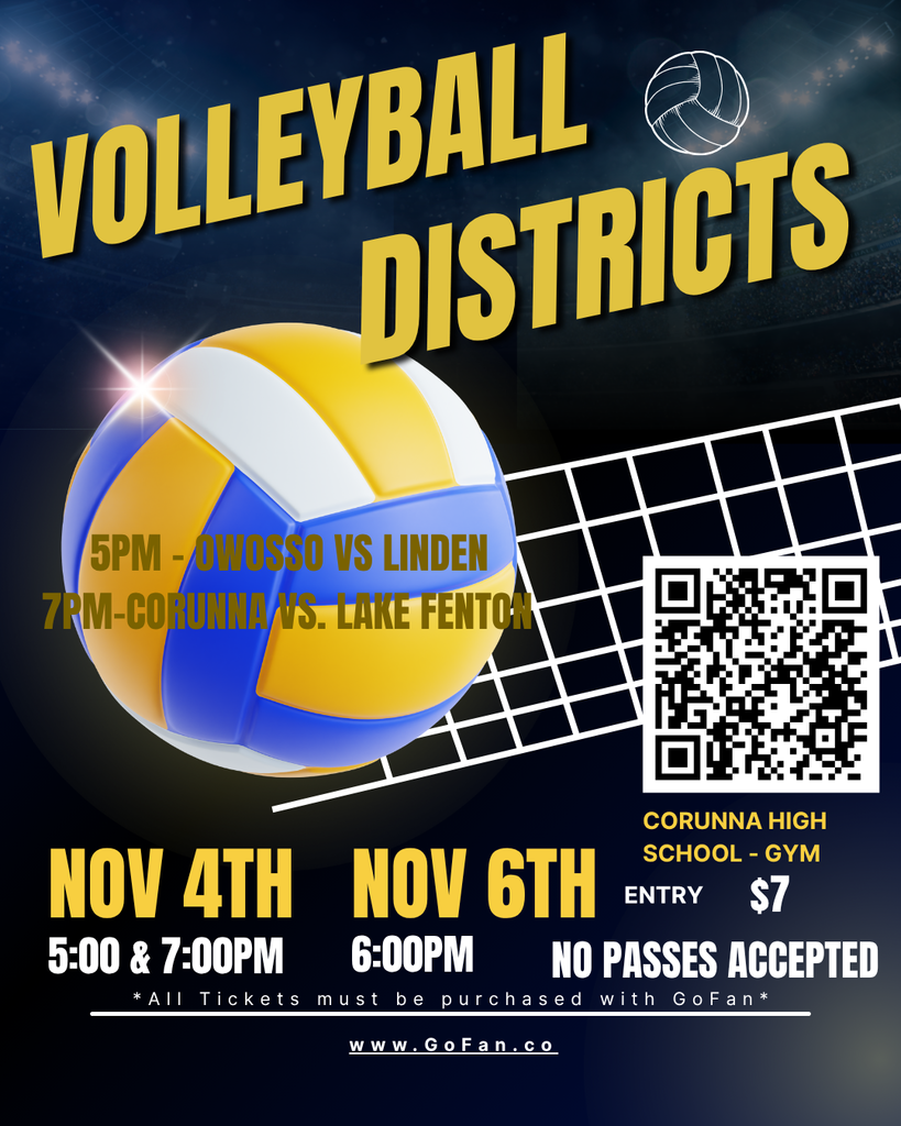 2025 Corunna Volleyball MHSAA Districts