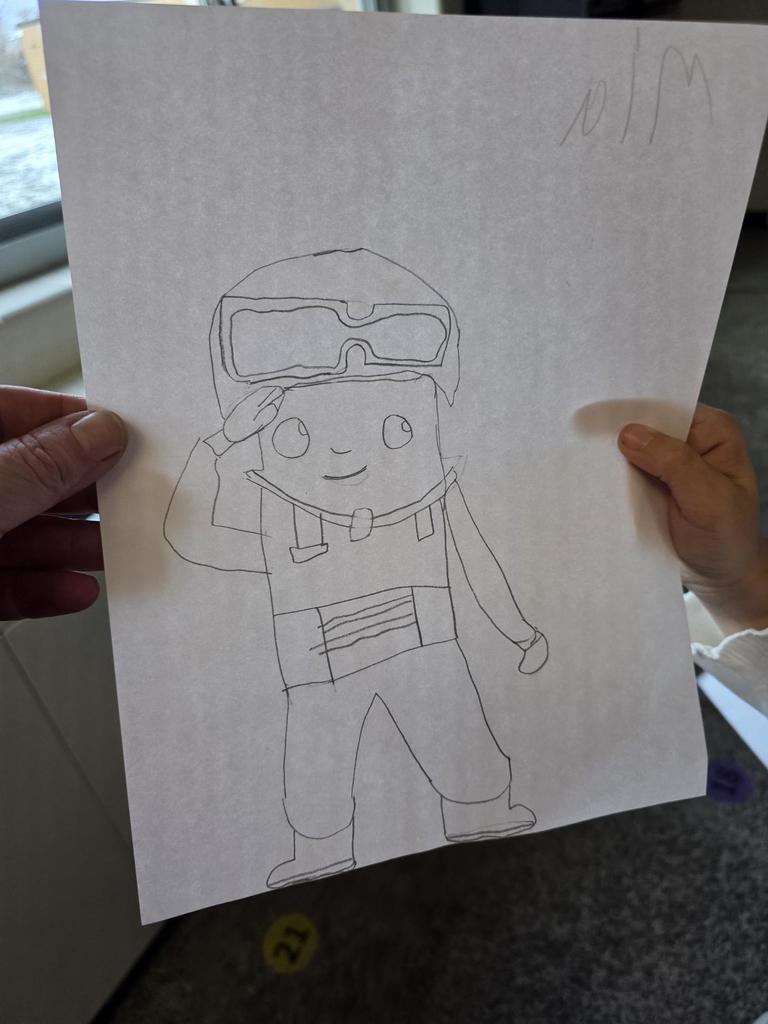 In art today, they drew servicemen!