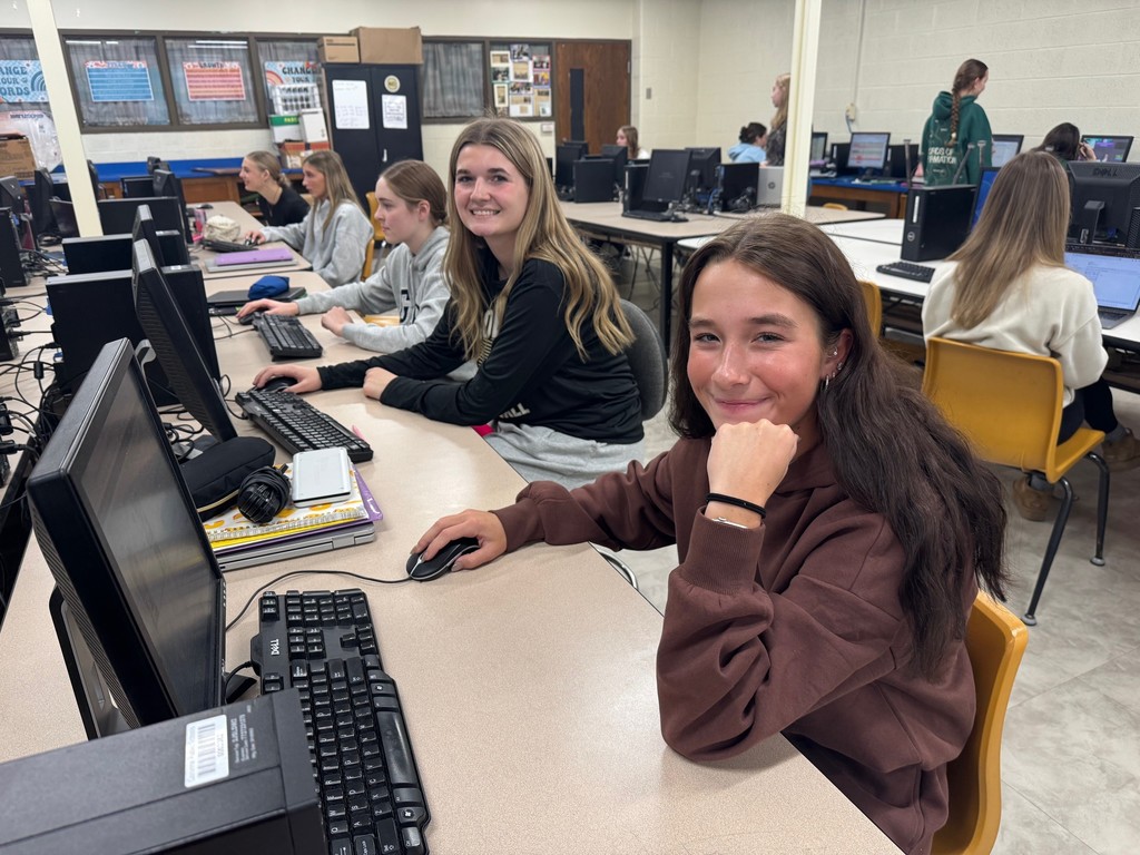 Students working on  the Yearbook