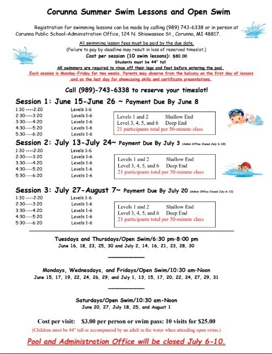 Summer Swimming Opportunities