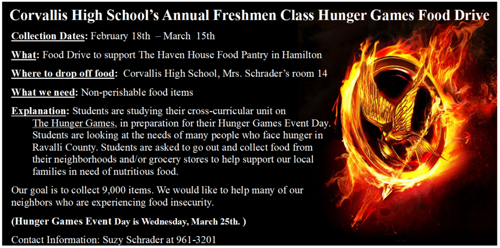 CHS Hunger Games Food Drive