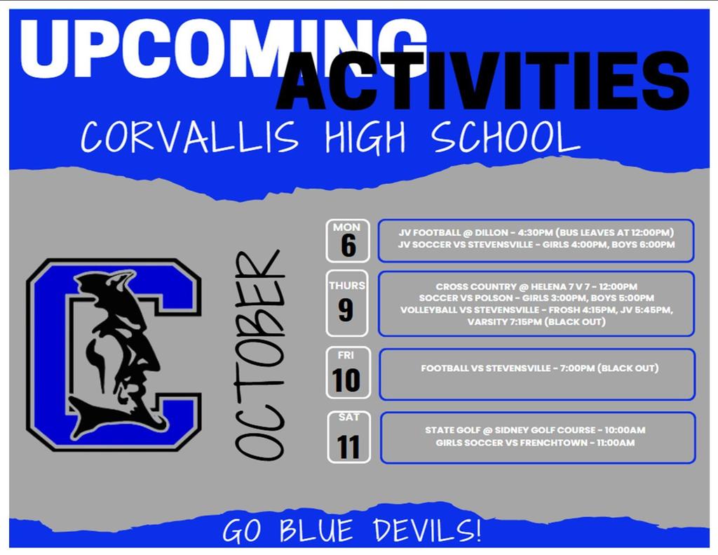 Activities for  the week of 10.6.25