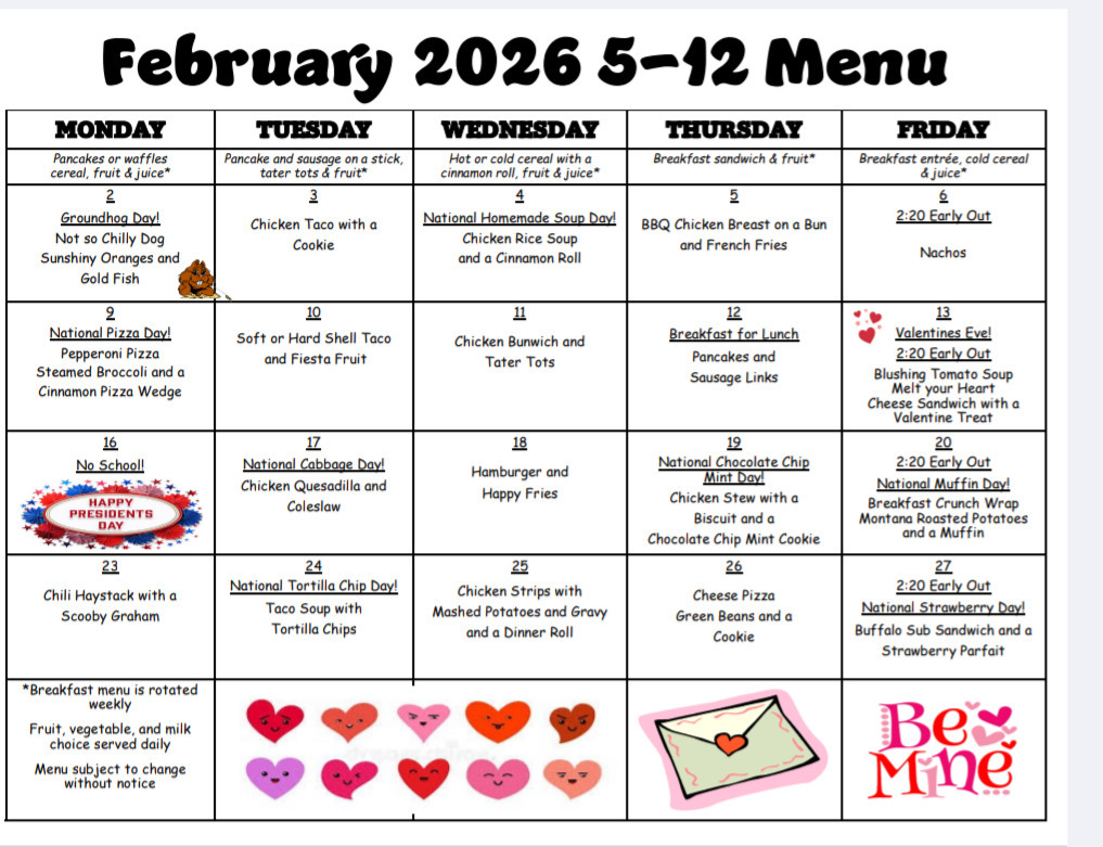 February menu