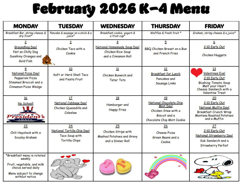 Primary School Menu