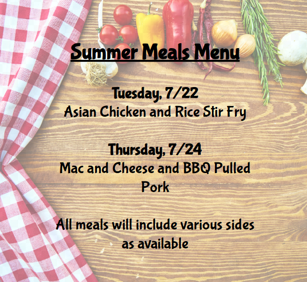 Summer Meals Menu