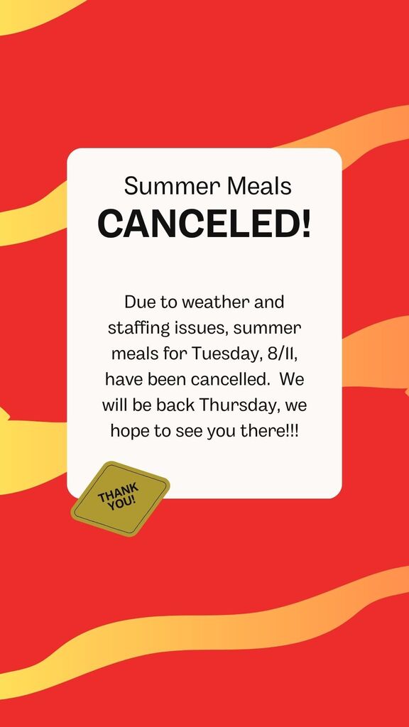 Summer Meals Cancelled
