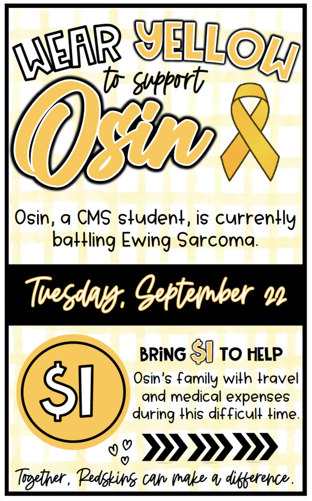 Wear Yellow to Support Osin Addy Sept. 22nd