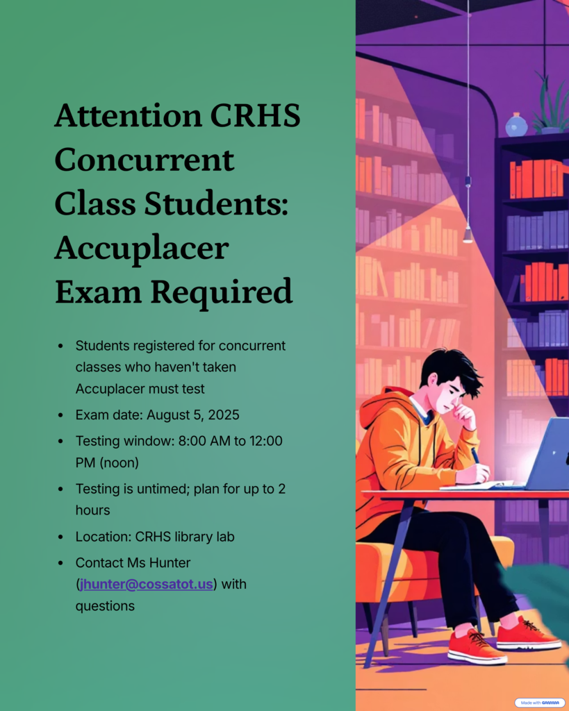 Accuplacer Exam Required