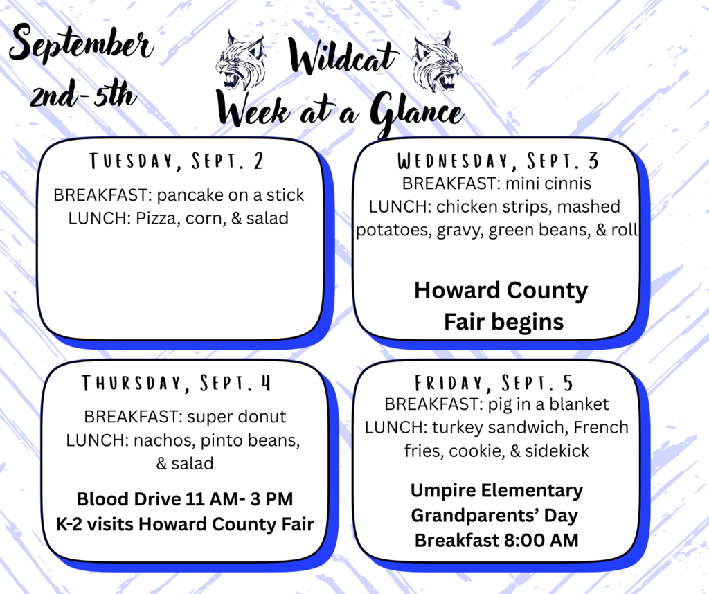 Wildcat Week at a Glance week 3