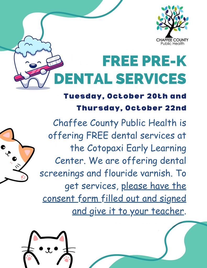 A flyer with the PreK dental information