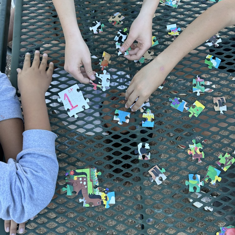 students figuring out puzzle to unlock clues