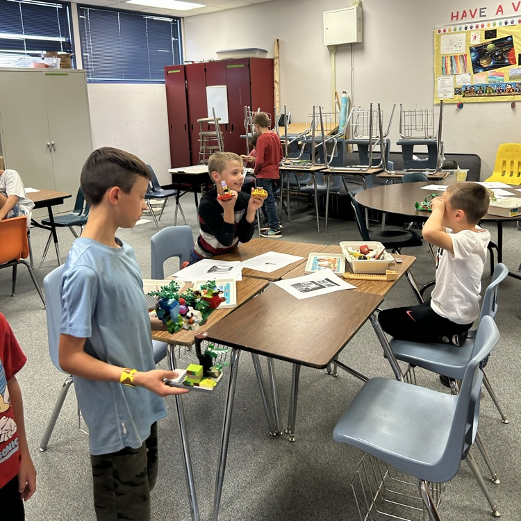 Lego club kids working together