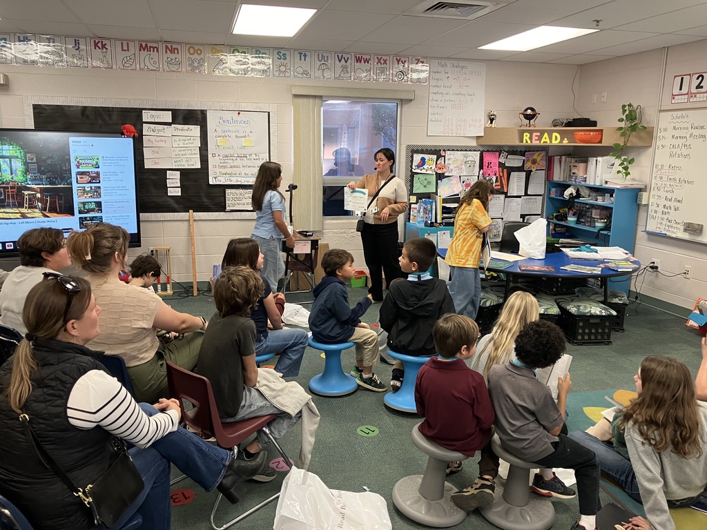 Showcase night parents and students in class