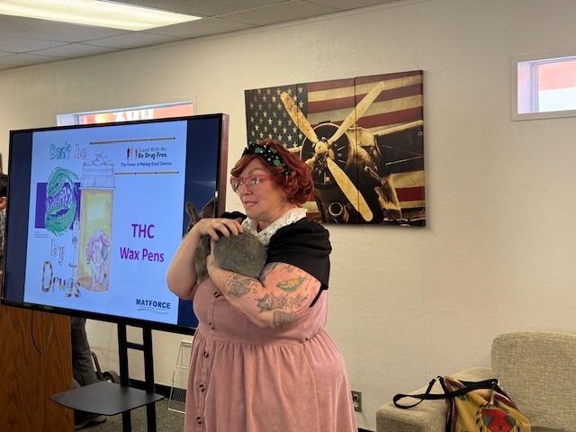 Matforce presenter and bunny