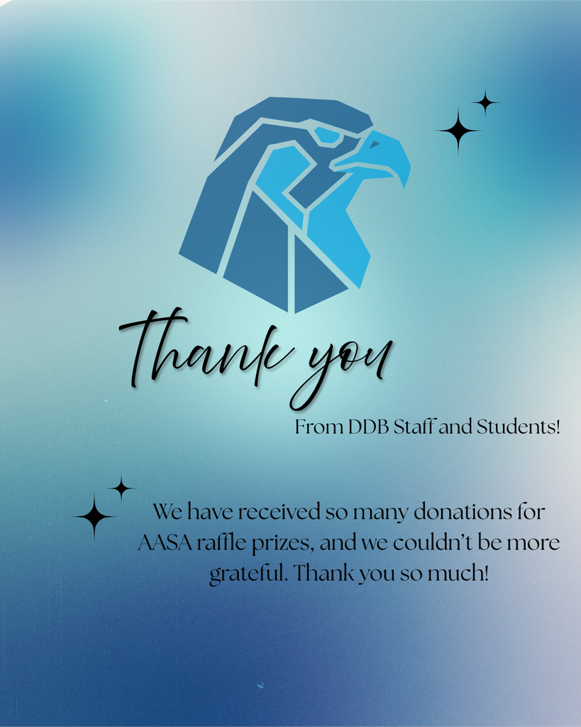 DDB thanks for raffle prize donations