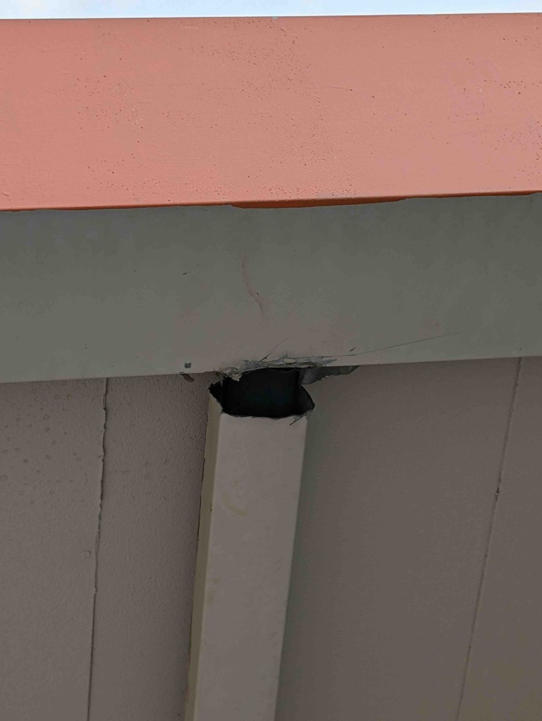 Downspout damage