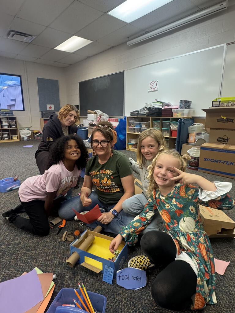 students enjoying our Maker's Space with Ms. Aston