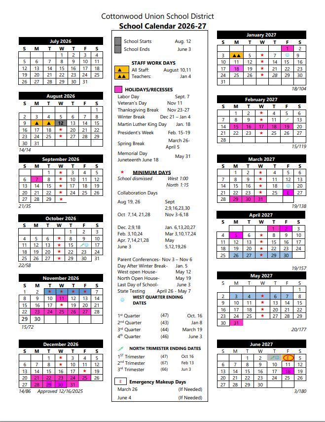 26-27 School Calendar