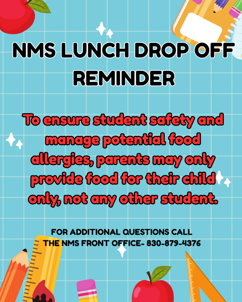 Please see attached flyer for NMS Lunch drop off