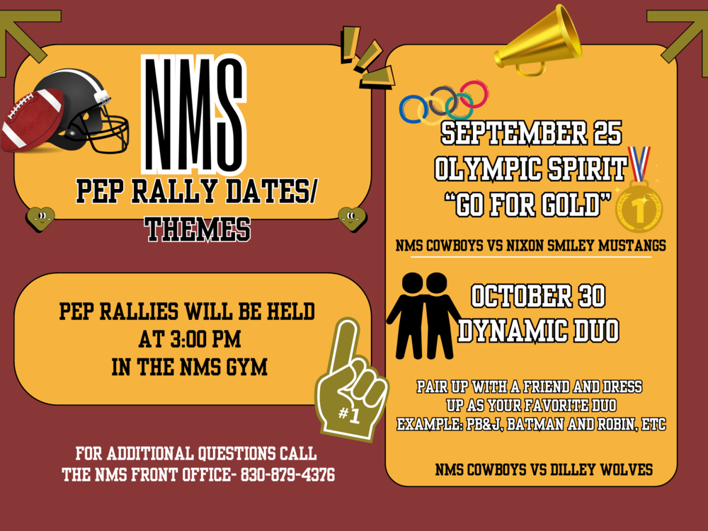 NMS Pep Rally Dates Themes