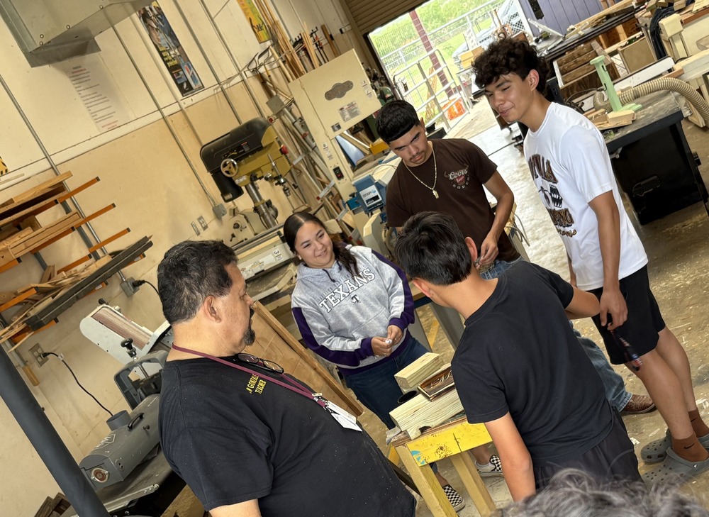 Students working in the construction lab