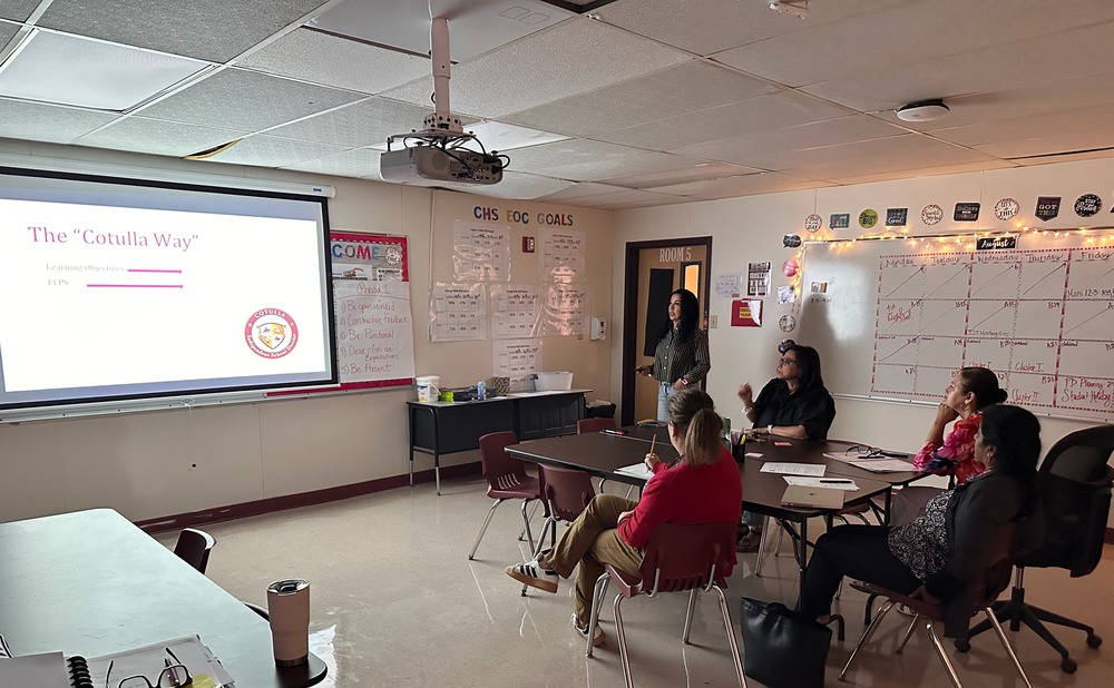 CHS teachers using cluster time to collaborate and plan. 