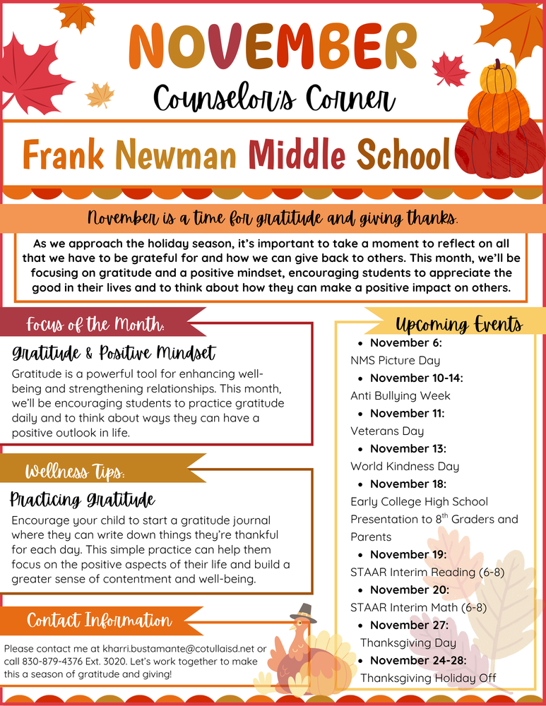 November Counselor's Corner Pic