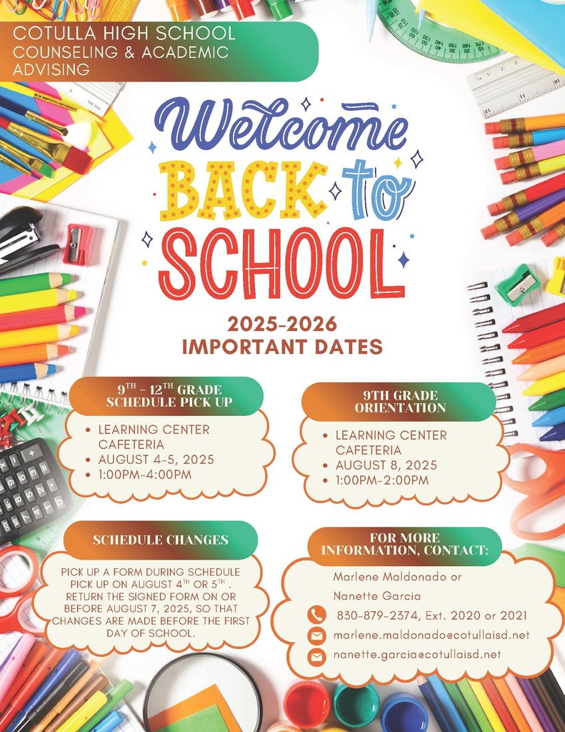 CHS Counseling Center Important Dates