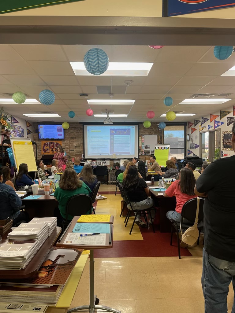 Staff members meet about CTE programs