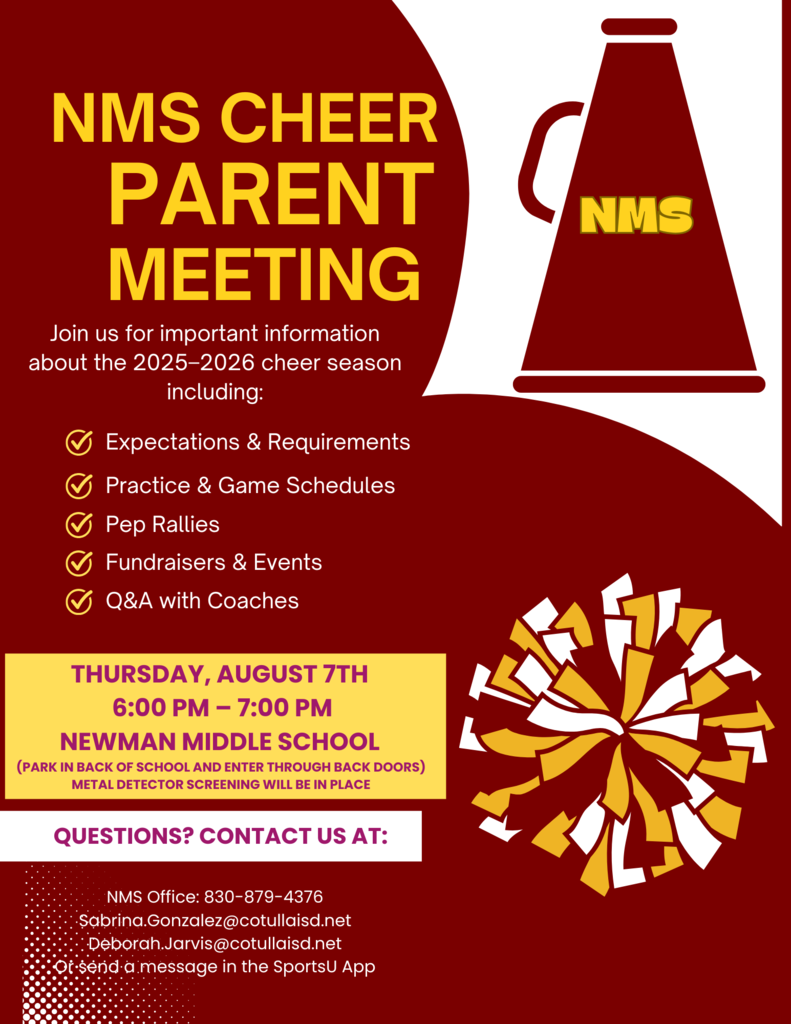 Please see attached flyer for NMS Cheer Parent Meeting