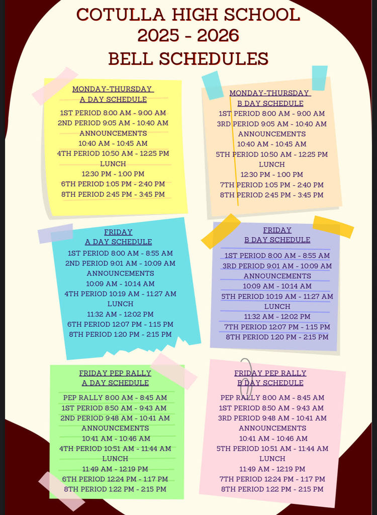 2025-2026 CHS Bell Schedule