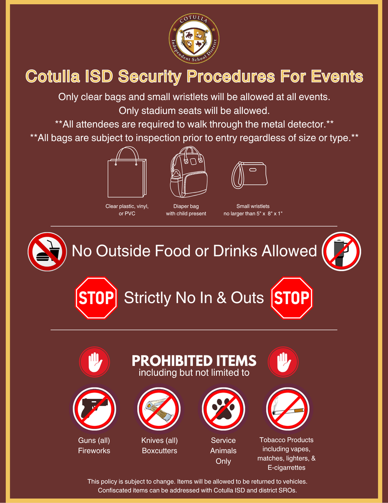 Cotulla ISD Security Procedures for all events