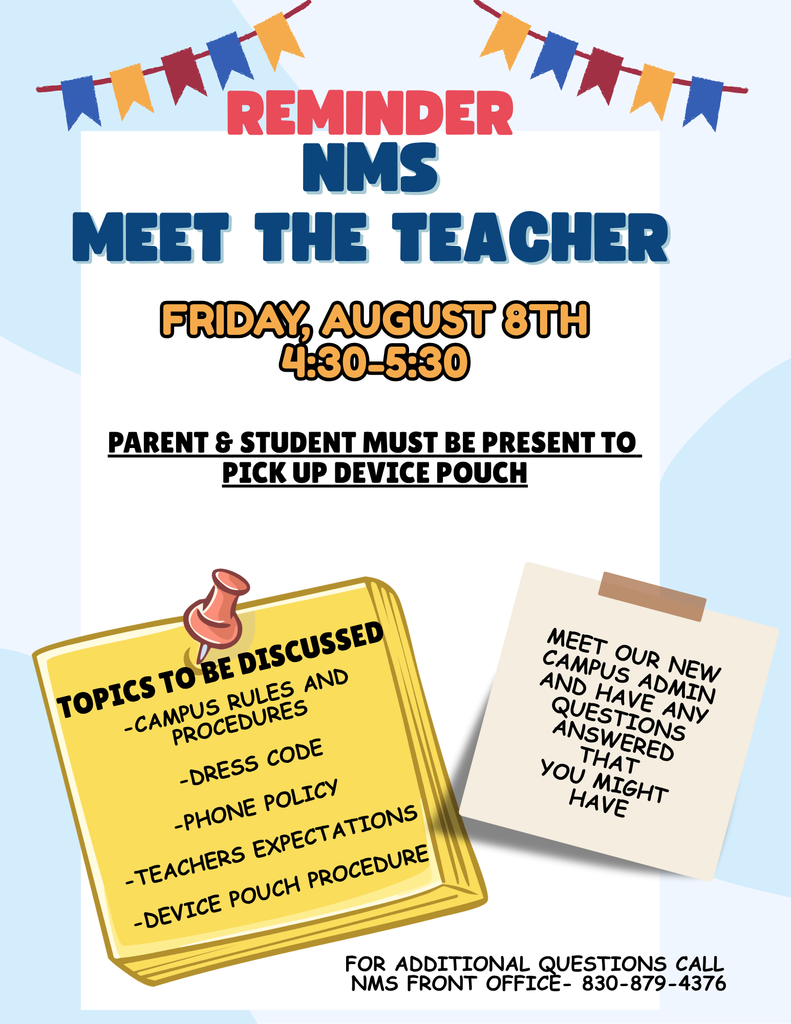 Please see attached flyer for NMS Meet the Teacher