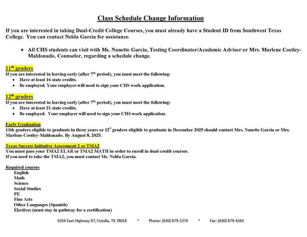 schedule change page 2