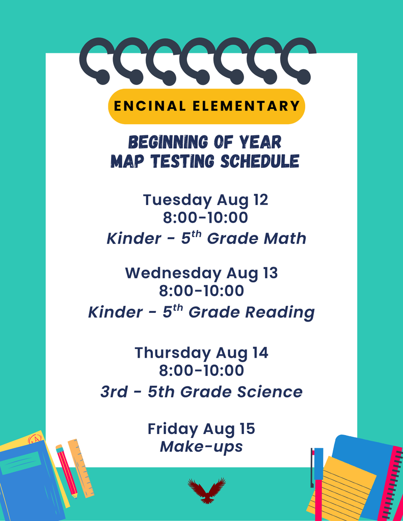 MAP testing schedule