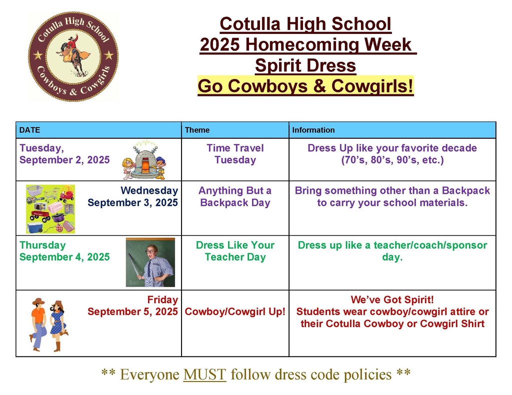 2025 Cotulla High School Homecoming Spirit Dress