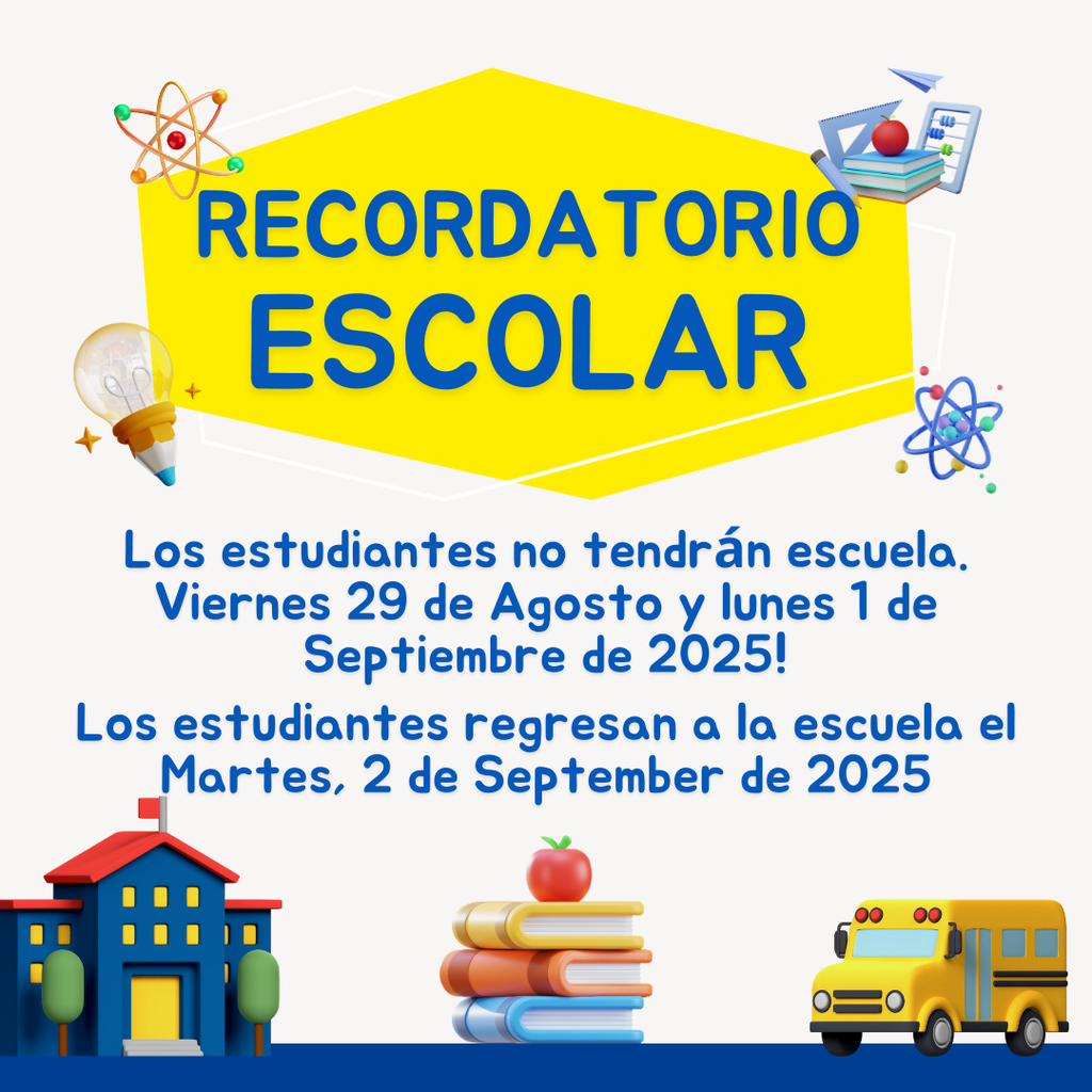 No School Friday August 29 or Monday September 1 at RBE